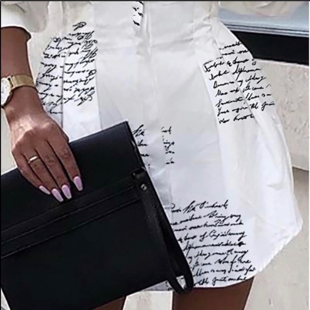 HP 🌟 RESTOCKED ~ Sexy White Letter Print Dress - Picture 3 of 11